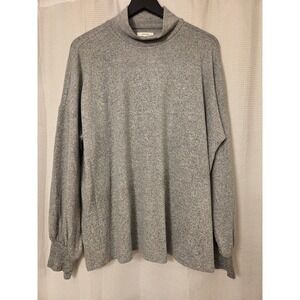 Maurices Gray‎ Knit Mock Neck Long Sleeve Pullover Top Cozy Comfy Soft